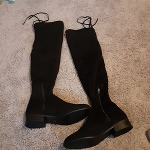 Black knee high boots
